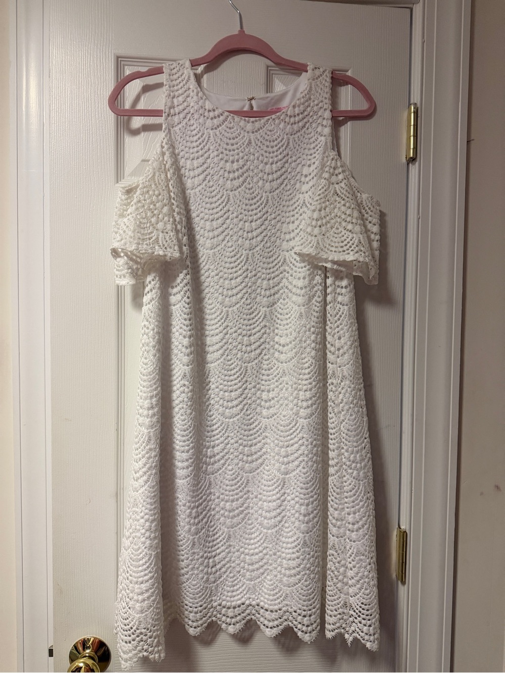 Lily Pulitzer White Lace Cold-Shoulder Mini Dress